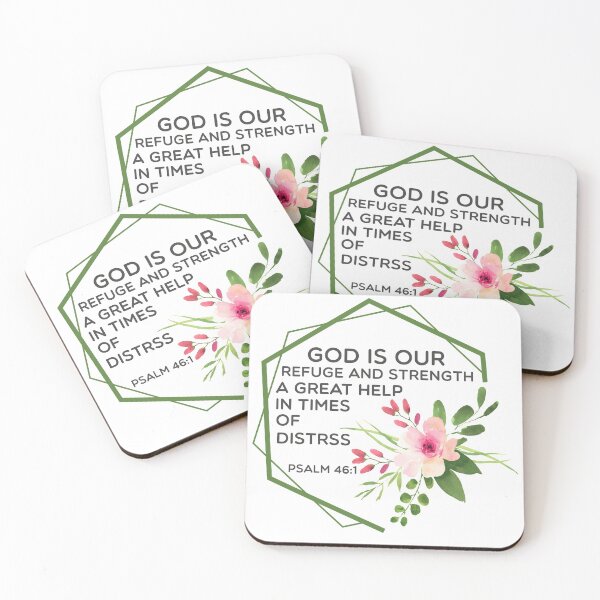 Item preview, Bible Verse in Green and Pink Wreath designed and sold by GreatThouART.