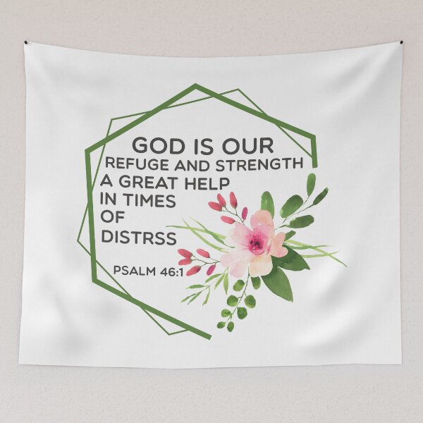 Item preview, Bible Verse in Green and Pink Wreath designed and sold by GreatThouART.