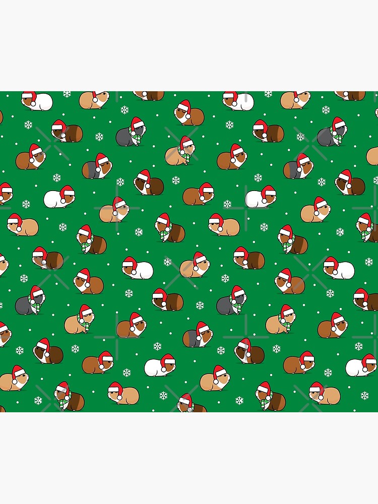 Thumbnail 6 of 6, Throw Blanket, Christmas Guinea pigs - green designed and sold by littlearrow.