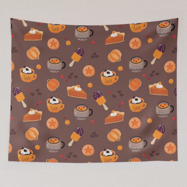 Item preview, Orange Thanksgiving Pumpkin Pie Coffee Pattern designed and sold by ozunu.