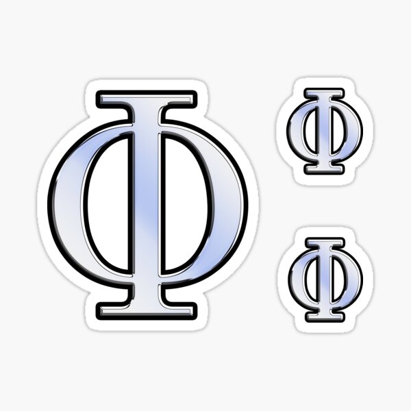 Item preview, Phi Greek Letter Symbol Chrome Carbon Style designed and sold by Garaga.