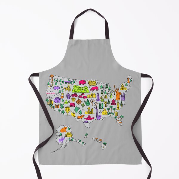 Item preview, colored hand drawn doodle USA map, US Doodle Elements, United state map cartoon style designed and sold by mashmosh.