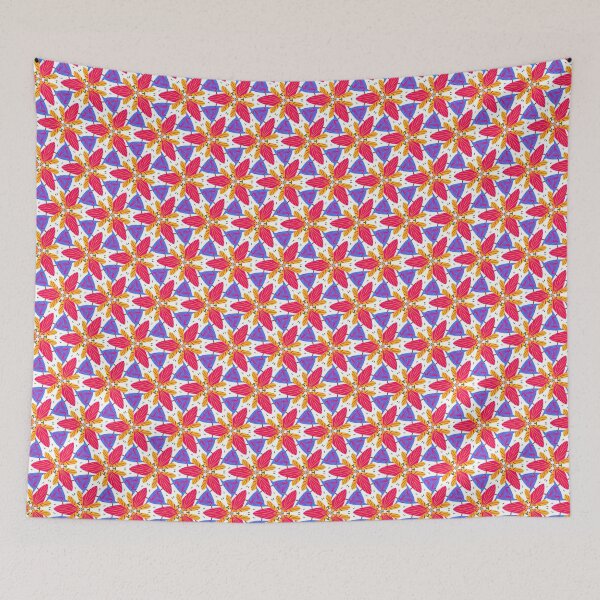 Item preview, Bright and Cheerful Nordic Scandinavian Geometric Color Pattern in Blue, Green, Purple, Yellow, Orange, and Red designed and sold by cozycaroline.