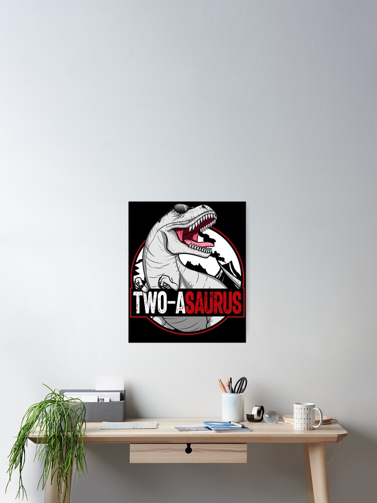 Imagen 2 de 3, Póster con la obra Two-asaurus Matching Family Dinosaur Kids 2nd Birthday Gear, diseñada y vendida por DynamicDesign.