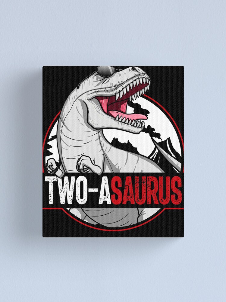 Imagen 1 de 3, Lienzo con la obra Two-asaurus Matching Family Dinosaur Kids 2nd Birthday Gear, diseñada y vendida por DynamicDesign.