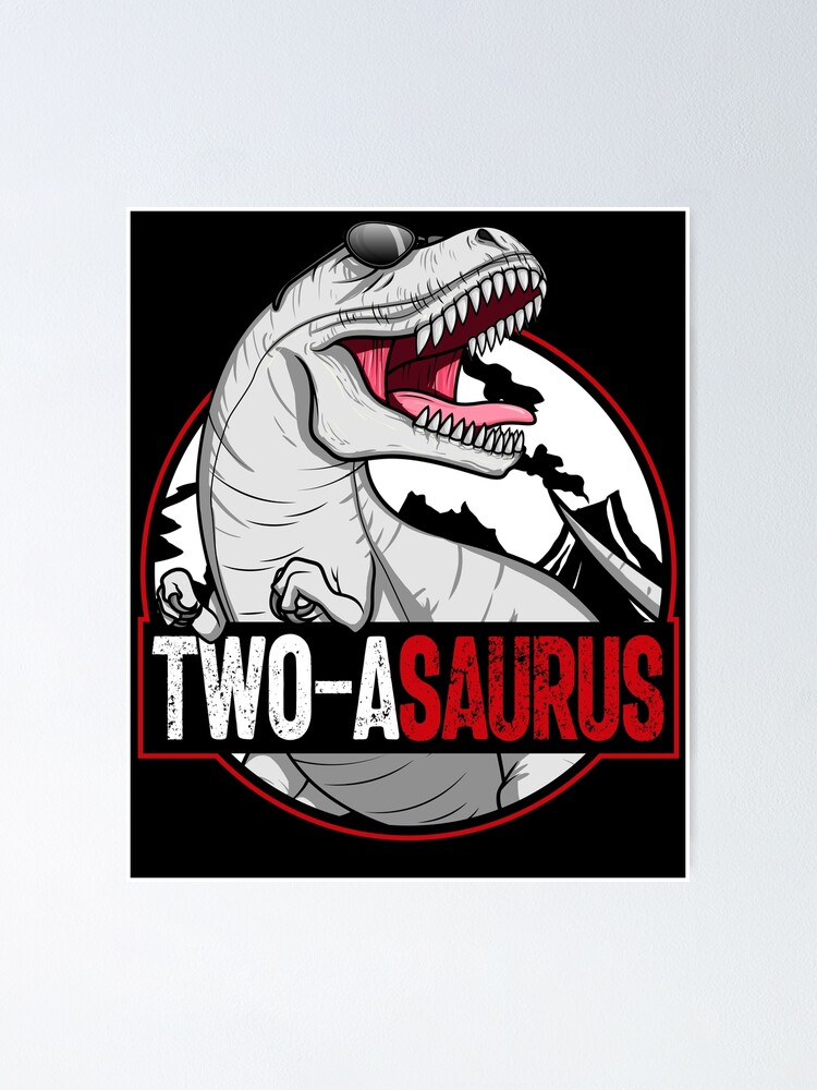 Imagen 1 de 3, Póster con la obra Two-asaurus Matching Family Dinosaur Kids 2nd Birthday Gear, diseñada y vendida por DynamicDesign.