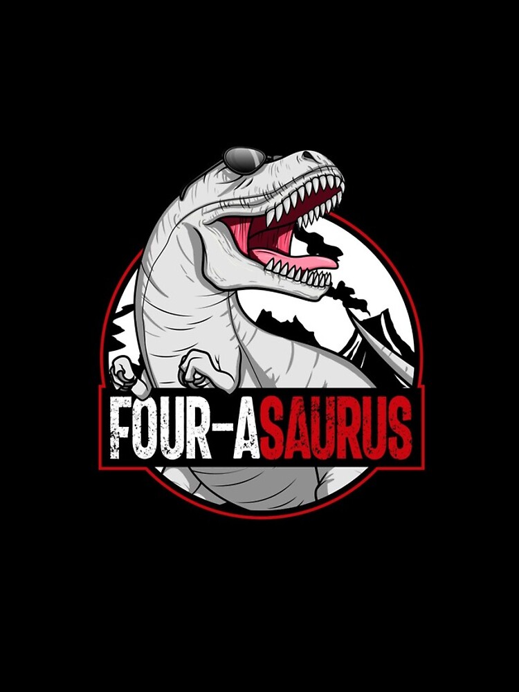 Aperçu 4 sur 4. Coque iPhone avec l'œuvre Four-asaurus Matching Family Dinosaur Kids 4th Birthday Gear créée et vendue par DynamicDesign.