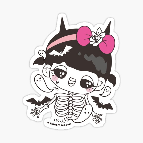 Item preview, kawaii cute ghost cute skull, cute halloween girl designed and sold by princessmi-com.