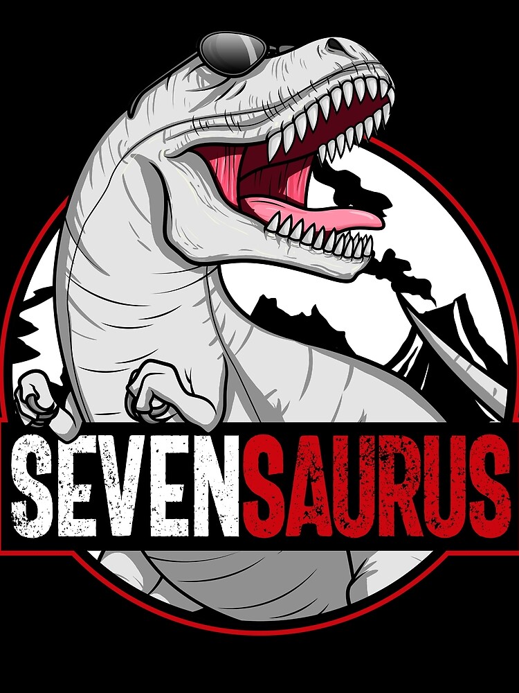 Thumbnail 3 von 3, Tuch, Sevensaurus Matching Family Dinosaur Kids 7th Birthday Gear designt und verkauft von DynamicDesign.