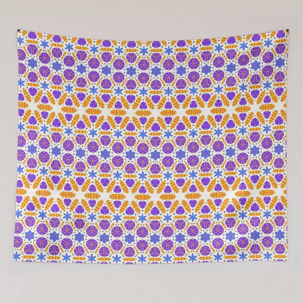 Item preview, Bright and Cheerful Nordic Scandinavian Geometric Color Pattern in Blue, Green, Purple, Yellow, Orange, and Red designed and sold by cozycaroline.
