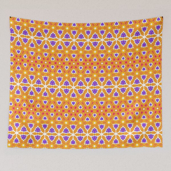 Item preview, Bright and Cheerful Nordic Scandinavian Geometric Color Pattern in Blue, Green, Purple, Yellow, Orange, and Red designed and sold by cozycaroline.