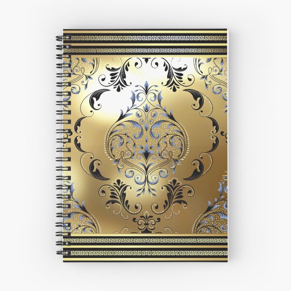 Item preview, Greek Keys Floral Black Gold designed and sold by Yiorgos Designs.