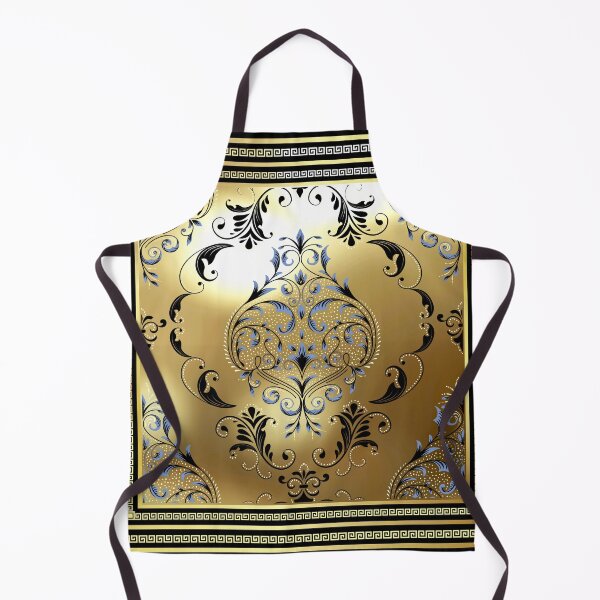 Item preview, Greek Keys Floral Black Gold designed and sold by Yiorgos Designs.