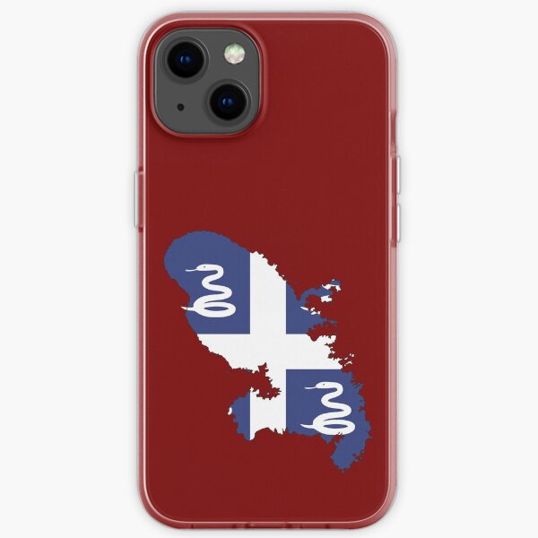 Drapeau de la Martinique sur la carte de la Martinique Coque souple iPhone