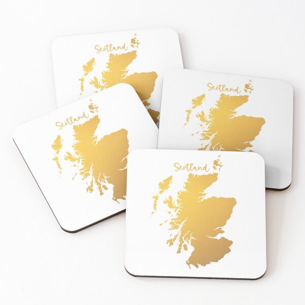 Item preview, Gold map of Scotland designed and sold by traveltheory.