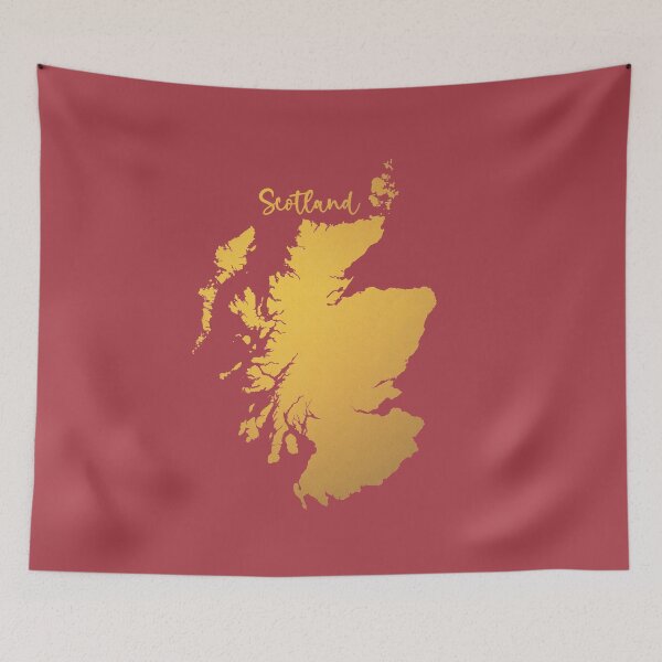Item preview, Gold map of Scotland designed and sold by traveltheory.