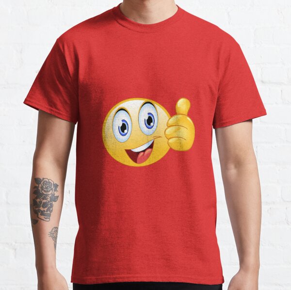 Seuriamin Thumbs Up Emoji Men Humor Walk Short Sleeve T-Shirt