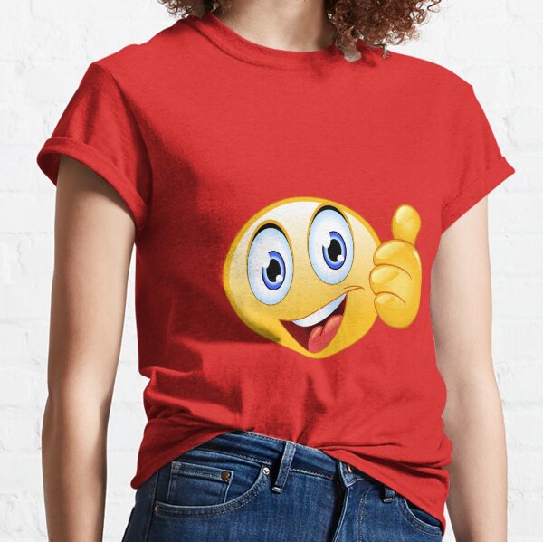 Thumb Up Emoji Personalised T shirt Top Xmas Funny Mens Womens Gift 