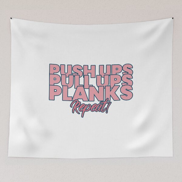Item preview, Push Ups Pull Ups Planks Repeat designed and sold by RiseandShineTee.