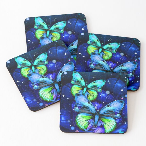 Item preview, Dynamic Indigo Turquoise Duo Butterflies designed and sold by NexusArts.