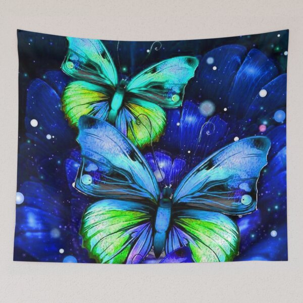 Item preview, Dynamic Indigo Turquoise Duo Butterflies designed and sold by NexusArts.
