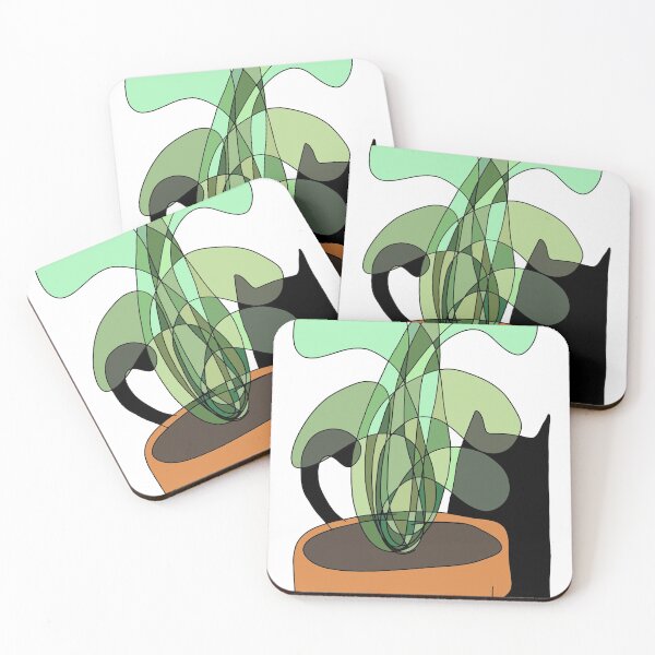Item preview, Basic plant art with cat.  designed and sold by dodpod.