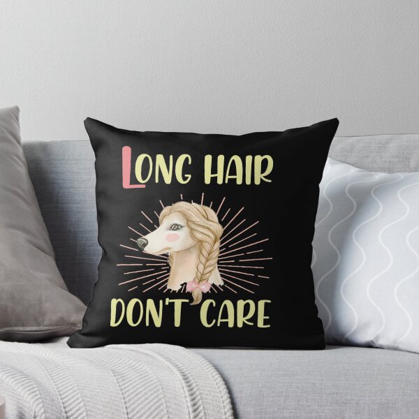Item preview, Funny Dog Saying-Long Hair Don't Care-Cute Blonde Afghan Hound Doodle-Long Hair Afghan Dog-Blonde Girly-Best Gift For Dogmama designed and sold by Rassitni.