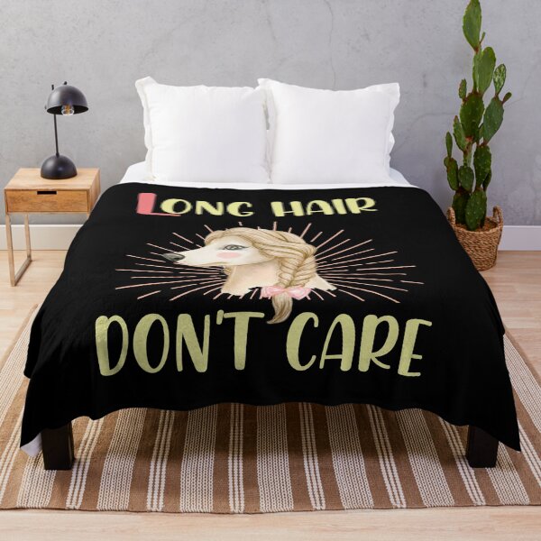 Item preview, Funny Dog Saying-Long Hair Don't Care-Cute Blonde Afghan Hound Doodle-Long Hair Afghan Dog-Blonde Girly-Best Gift For Dogmama designed and sold by Rassitni.