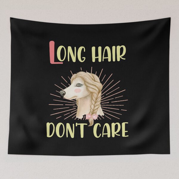 Item preview, Funny Dog Saying-Long Hair Don't Care-Cute Blonde Afghan Hound Doodle-Long Hair Afghan Dog-Blonde Girly-Best Gift For Dogmama designed and sold by Rassitni.