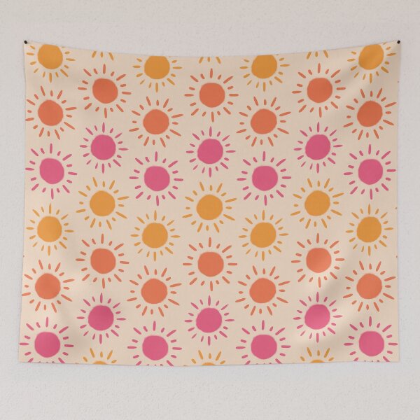 Item preview, Groovy Retro Sun Pattern - Tan Orange Pink Palette designed and sold by illocharm.
