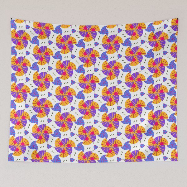 Item preview, Bright and Cheerful Nordic Scandinavian Geometric Color Pattern in Blue, Green, Purple, Yellow, Orange, and Red designed and sold by cozycaroline.