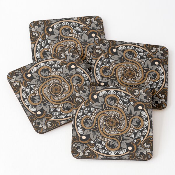 Item preview, Leaf mandala - browns designed and sold by ShinyBallArt.