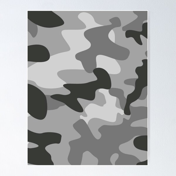 Grey, White, and Black Camo Pattern | Poster