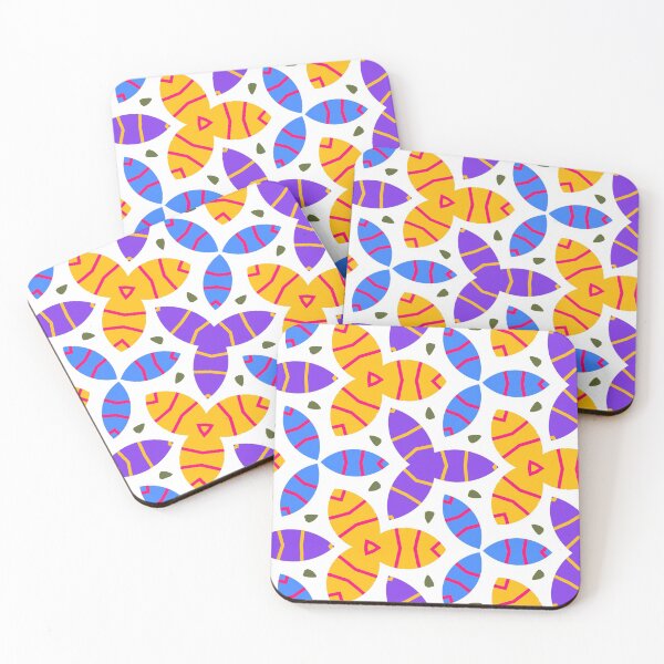 Item preview, Bright and Cheerful Nordic Scandinavian Geometric Color Pattern in Blue, Green, Purple, Yellow, Orange, and Red designed and sold by cozycaroline.