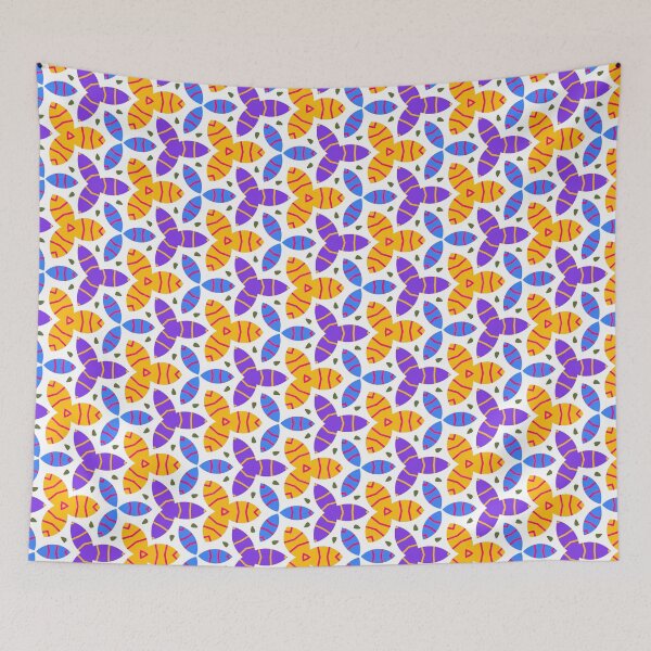 Item preview, Bright and Cheerful Nordic Scandinavian Geometric Color Pattern in Blue, Green, Purple, Yellow, Orange, and Red designed and sold by cozycaroline.