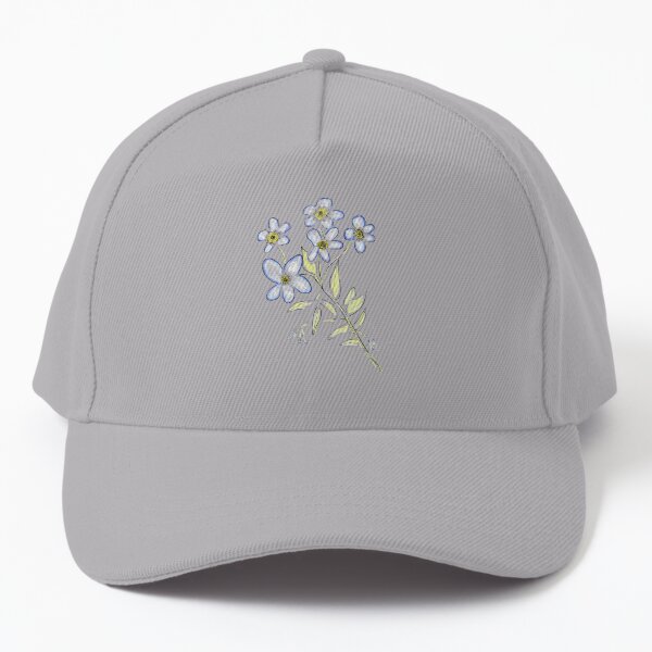 Digital Watercolour Forget-Me-Nots Baseball Cap