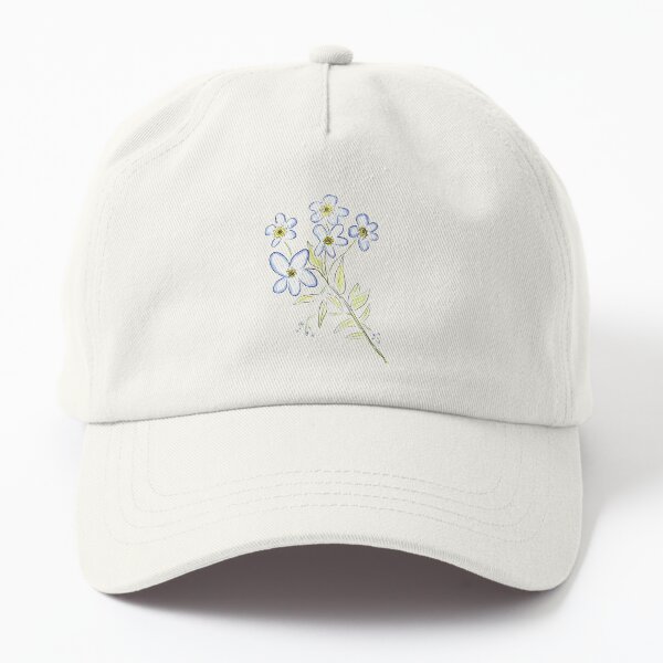 Digital Watercolour Forget-Me-Nots Dad Hat