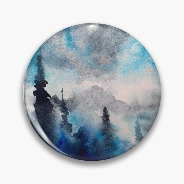 Item preview, Frosty winter abstract landscape painting designed and sold by DaryaGeft.