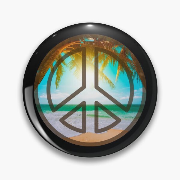 Item preview, Peace Sign with Tropical Beach Background  designed and sold by Cosmic-Ferret.