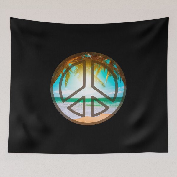 Item preview, Peace Sign with Tropical Beach Background designed and sold by Cosmic-Ferret.