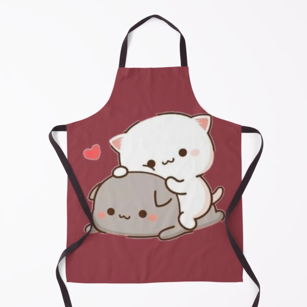Item preview, two cats, white sitting on gray, playing next to a red heart designed and sold by filon19931.