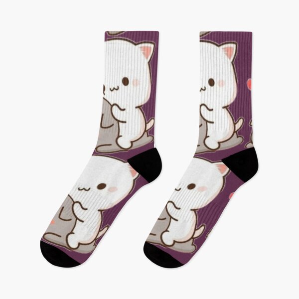 Item preview, two cats, white sitting on gray, playing next to a red heart designed and sold by filon19931.