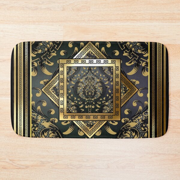 Item preview, Greek Keys Floral Black Gold Diamond designed and sold by Yiorgos Designs.