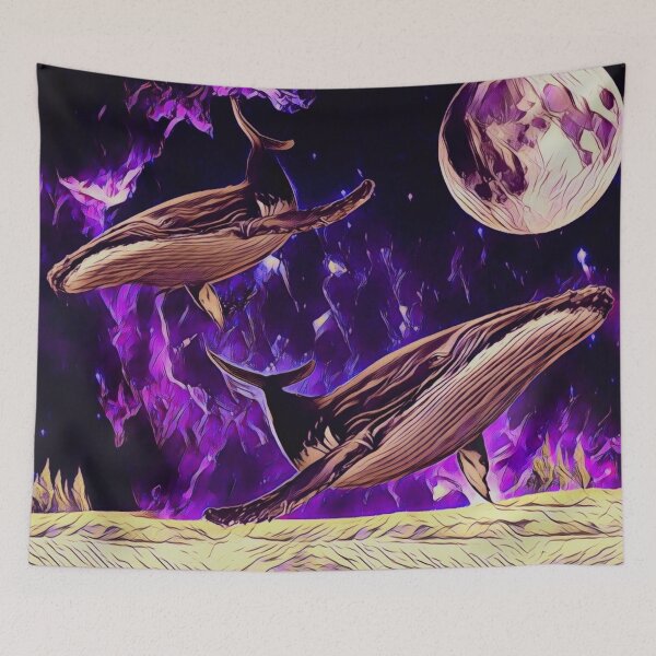 Item preview, Floating whales,cracked abstract texture designed and sold by MagicacandyC.