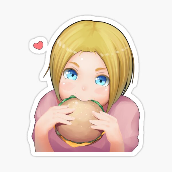 Anime Girl Eating Burger · Creative Fabrica