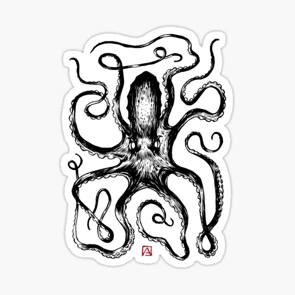 Octopus, the amorphous ghost Sticker
