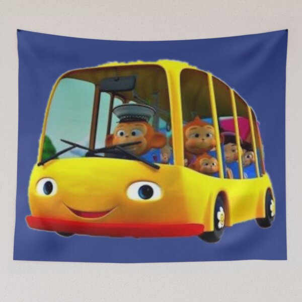 Item preview, yellow bus with eyes and a smile carries monkeys designed and sold by filon19931.