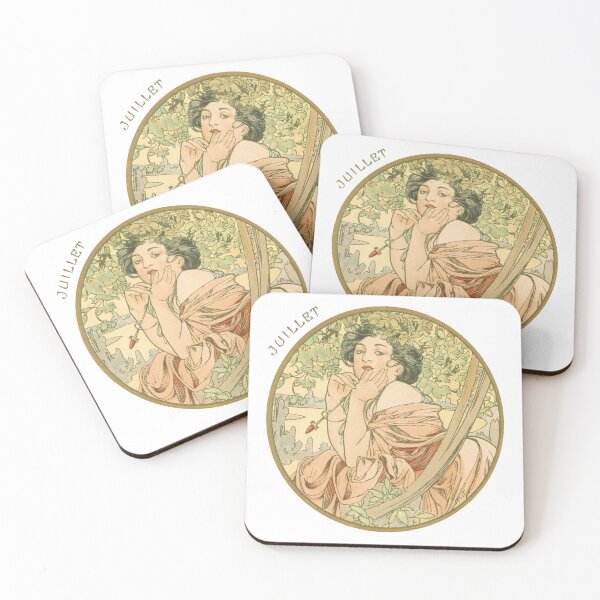 Item preview, July - Art Nouveau - Alphonse Mucha -  Vintage Art designed and sold by RickE.