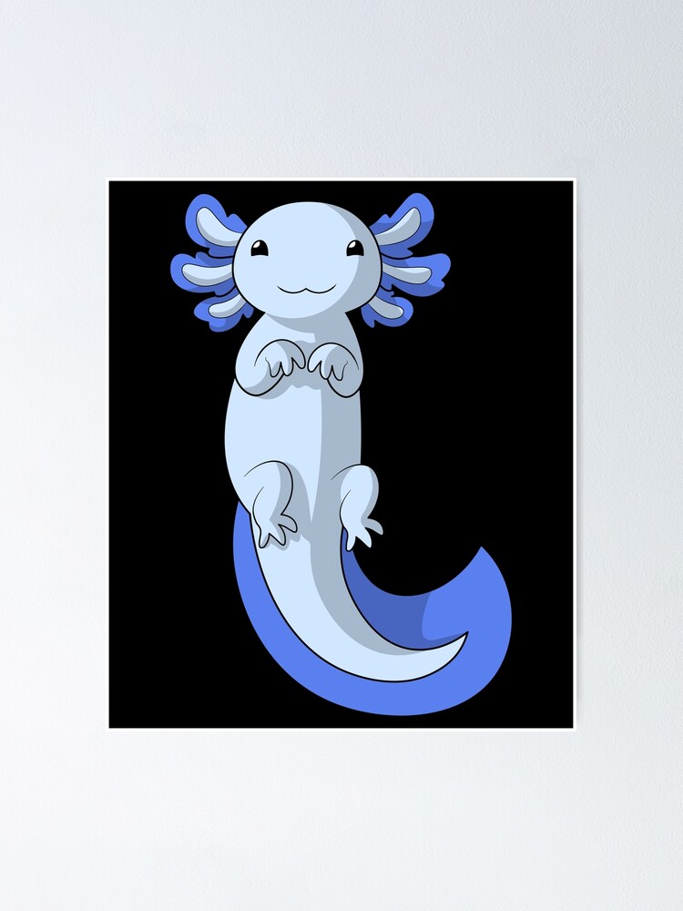 Blue Axolotl | Cute Anime Axolotl Illustration\