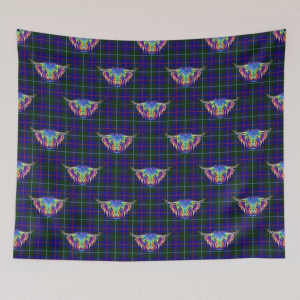 Item preview, Vaca de montaña colorida en tartán designed and sold by glenshee.